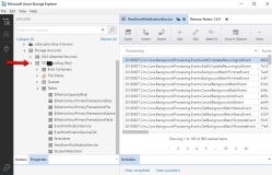 Microsoft Azure Storage Explorer Log Tables